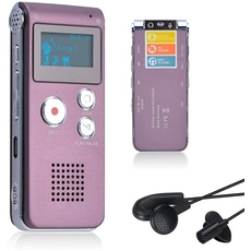 Lychee 8GB LCD Bildschirm Digitales Diktiergerät Aufnahmegerät Sprachaufnahme Audiorekorder Voice Recorder für Studium Konferenzen und Interviews MP3 Player (Weinrot)