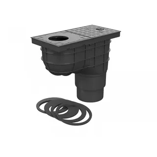 MCH MCH| 325 C| Regenrohrablauf Dachrinnenablauf| Ablaufdurchmesser: DN 110/DN 125 | schwarz