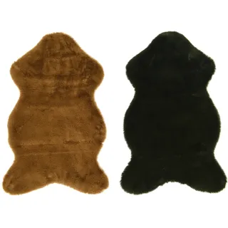 Kaninchenfell Shaggy Teppich Mustermix 50 x 90 cm