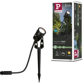 Paulmann Außenstrahler Metall H 16,5 cm IP44 3W 150 lm warmweiß schwarz