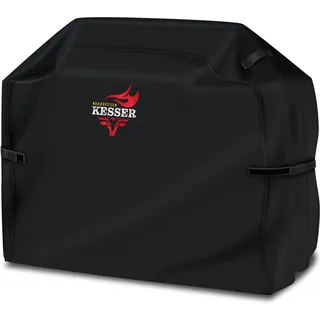 KESSER® Premium BBQ Grillabdeckung Gasgrill Grillhaube Abdeckung Wetterfest - für Weber, Brinkmann, Char Broil Grill Abdeckhaube Schutzhülle | 600D Oxford- Gewebe Reißfest - Schwarz
