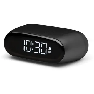 Lexon Kleiner digitaler Wecker für Schlafzimmer MINUT, wiederaufladbare Nachttischuhr mit Touch-Sensor, einstellbare Lautstärke und Helligkeit und LCD-Display, Option für schwaches Licht