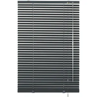 Deco Company Alu-Jalousie ohne Bohren, Zum Klemmen, Inkl. Klemmträgern, Sichtschutz, Lichtschutz, Blendschutz, Aluminium-Jalousie, Schiefer, 150 x 175 cm