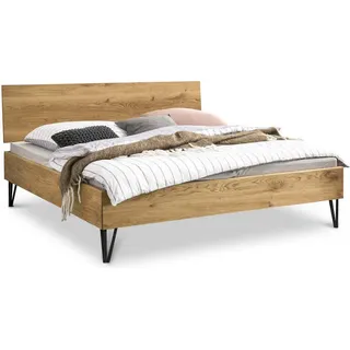 Eiche Massivholzbett Premium 04 – 200 x 200 cm / wildeiche-natur-geölt