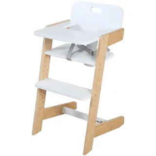 Roba Hochstuhl Nature Up Bambus / Weiß , Holz , Teilmassiv,Bambus , 45x86x50 cm , Babymöbel & Kindermöbel, Babyzimmer, Hochstühle