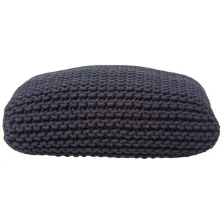 Homescapes Strick-Pouf 70 x 20 x 70 cm Schwarz