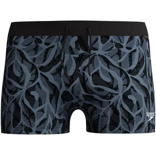 Badehose SPEEDO, Herren, Gr. 6M, N-Gr, blau (blk, dkgry), Obermaterial: 80% Polyamid, 20% Elasthan, Badehosen Badehose, mit LSF 50+, schnell trocknendes Material, chlor- und formbeständig
