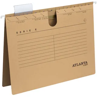 Atlanta Serie E Hängehefter A4 kaufmännische Heftung, Jalema 2655814700, Haengemappe für Akten, Hängetache, Hängeregister, 25er Packung, naturbraun