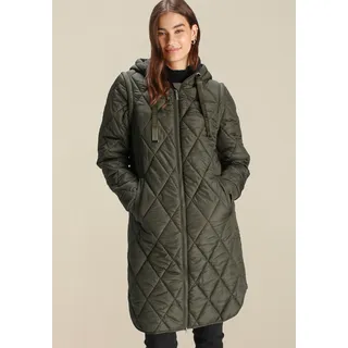 Steppmantel TAMARIS, Damen, Gr. 44, grün (khaki), Web, Obermaterial: 100% Polyester. Futter: 100% Polyester. Wattierung: 100% Polyester, unifarben, normal kurz, abnehmbar Rippbündchen, Mäntel Steppmantel, mit abnehmbaren Ärmeln und Kapuze - auch tragbar als Weste