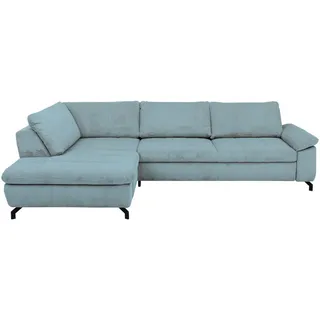Beldomo Style Ecksofa , Hellblau , Textil , Ottomane links, L-Form , 291x197 cm , Goldenes M , Typenauswahl, Fußauswahl, Stoffauswahl, seitenverkehrt erhältlich, individuell planbar , Wohnzimmer, Sofas & Couches, Wohnlandschaften, Ecksofas
