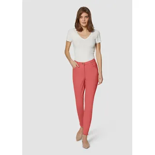 Regular-fit-Jeans MADELEINE "Jeans Mid Waist Skinny-Hose mit Fransen", Damen, Gr. 36, N + K Gr, orange (lachs), Obermaterial: 92% Baumwolle CO. 6% Polyester PES. 2% Elasthan EL., Modern, normal, Jeans Regular-fit-Jeans, mit Fransensaum