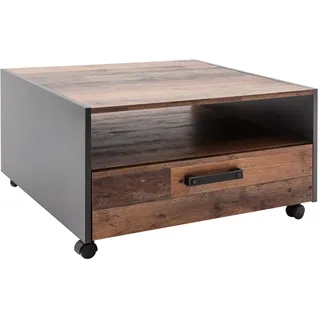 trendteam smart living - Universal - Couchtisch - Alteiche/Matera - Sofatisch auf Rollen mit 1 offenem Fach und 1 Schublade - (BxHxT) 70 x 41 x 70 cm - Wohnzimmertisch auf Rollen