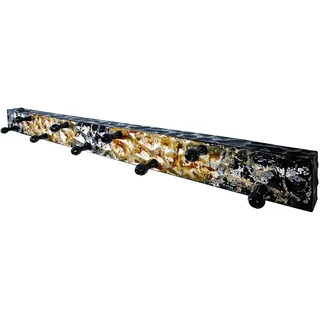 HAKU Garderobenleiste Gold, schwarz, Metall - Maße: B 115 cm x H 11 cm x T 6 cm, Style: Art Deco