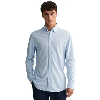 GANT Herren REG Jersey Pique Shirt Klassisches Hemd, Capri Blue, S