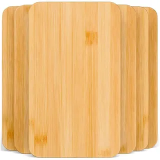 Blumtal Frühstücksbrettchen 6er Set aus Bambus - 22x14x0,8 cm Frühstücksbretter - antibakterielles Holzbrettchen - Frühstücksbrettchen - Brotzeitbrett - Schneidebrett