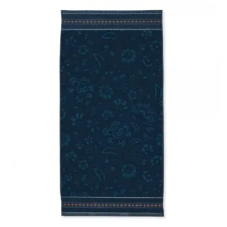 Pip Studio Jasmin Jaquard Duschtuch 70 x 140 cm dark blue
