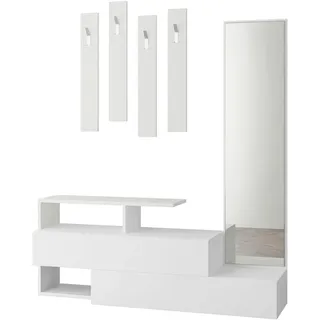 Livetastic Garderobenständer Ramda 137 x 154 x 35 cm Weiß
