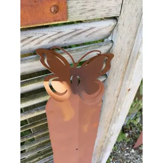 Edelrost Zaunlatte Schmetterling