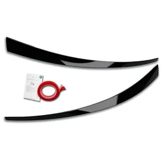 RDX Racedesign Scheinwerferblenden kompatibel mit Hyundai i30 2017-2021 (ABS Glänzend Schwarz)