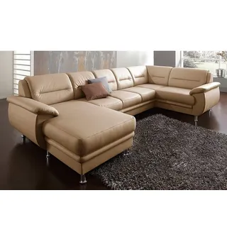 sit&more Wohnlandschaft »Mailand U-Form, B: 312 cm« optional Bettfunktion, braun