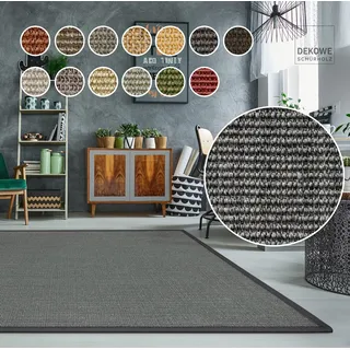 DEKOWE Sisalteppich »Mara S2 mit Bordüre« rechteckig 5 mm Höhe Flachgewebe, Material: 100% Sisal, Wohnzimmer, Kundenliebling, grau