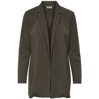 JdY Eleganter Blazer Langarm Basic Cardigan Business Jacke Mantel ohne Verschluss JDYGEGGO, Farben:Braun-2, Größe:XL