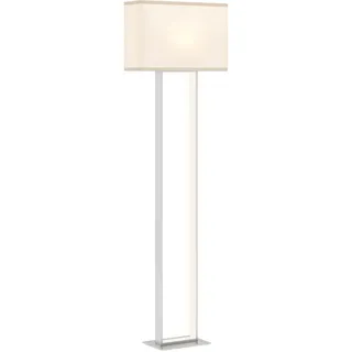 HOMCOM LED Stehlampe Wohnzimmer Stehleuchte mit Leinen-Lampenschirm, minimalistische Standleuchte Nachtleuchte für Schlafzimmer Weiß