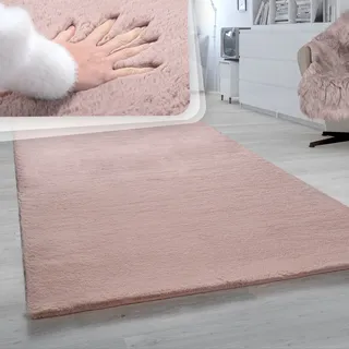Paco Home Fellteppich "Rabbit 780«, rechteckig, Kunstfell, Kaninchenfell-Haptik, ein echter Kuschelteppich, Uni-Farben