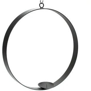 DanDiBo Wandkerzenhalter rund Metall Schwarz 50 cm , 50x50x4 cm , Dekoration, Kerzen & Kerzenhalter, Teelichthalter