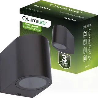 LUMILED Außenleuchte Außenlampe Wandstrahler Wandleuchter Außenwandleuchte Terrasse Fassade IP44 schwarz rund GU10 Downlight Eingangsleuchte - Schwarz