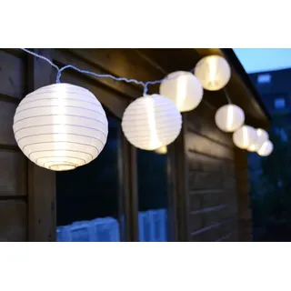 LED LAMPION PARTYLICHTERKETTE 5m WARMWEIßE LEDs 20er LICHTERKETTE LAMPIONS - Weiß