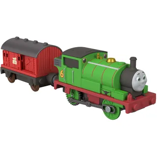 Thomas & Friends Fisher-Price Motorisierte Percy-Lok und Postwagen | Batteriebetriebene Spielzeuglok & Güterwagen für Vorschulkinder, Klassiker aus der Eisenbahnserie, JLL46