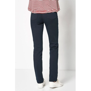 Röhrenhose TONI "TO BE LOVED", Damen, Gr. 42, N-Gr, blau (dunkelblau), Denim/Jeans, Obermaterial: 68% Baumwolle, 29% Polyester, 3% Elasthan, unifarben, Basic, slim fit knöchellang, Hosen Röhrenhose, mit kleinen Schmucksteinchen auf der Tasche