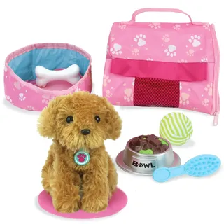 Sophia's Huisdieren voor 18 inch poppen, complete Puppy Dog Play Set, Perfect Doll Toy geschikt voor 45,5 cm American Girl Dolls & Meer! Knuffelhond, Leash, Carrier, Bed, Food & Play Dog Accessoires