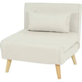 Schlafsessel HWC-D35, Schlafsofa Funktionssessel Klappsessel Relaxsessel Jugendsessel Sessel, Stoff/Textil creme-beige - Beige