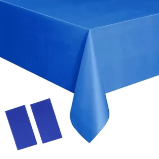 2 Stück Einweg Tischdecke Blau Kunststoff Tischdecken Rechteckig,137*274cm Tischdecke Rolle Wasserdichte Ölbeständig Garten Tischtuch Papiertischdecke für Party,Kindergeburtstag,Hochzeiten,Weihnachten