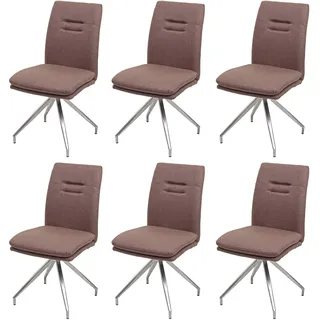 MCW Esszimmerstuhl Kunstleder Braun 6er Set