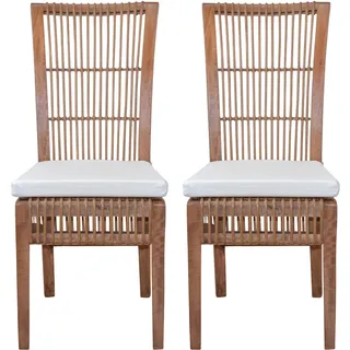 Home Affaire Rattanstuhl 45 x 60 x 104 cm braun 2 St.