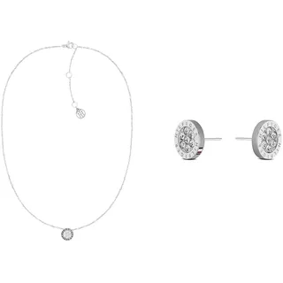 Tommy Hilfiger Damen Schmuckset, Silber, 2780568/Ohrring, Kette, Ohrringe, Klassische Eleganz, Klassisch, Feste Anlässe, Alltagstauglich (Everyday Wear), Schmuck-Set