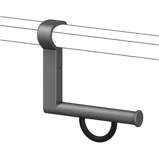 Papierrollenhalter Normbau Serie Cavere aus Aluminium, Anthrazit-Metallic, passend für Haltegriffe - 7449120095