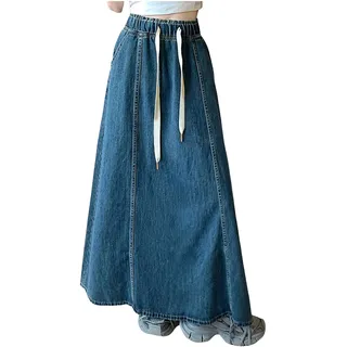 Jeansrock Damen Lang Figurumspielend Leicht Und Luftig Rock Mit Schlitz Mit Gummibund Bleistiftrock Elegante Jeansrock Knielang Maxi Rock Grosse Grössen Bequeme Midi Rock Jeans Kleid