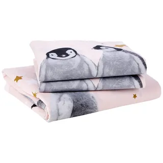 Rapport Bettbezug-Set mit Pinguin-Muster, Rose, King Size