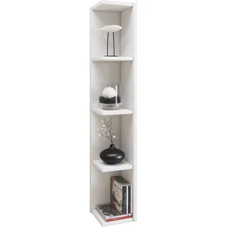 VCM Eckregal Holz 15 cm Weiß