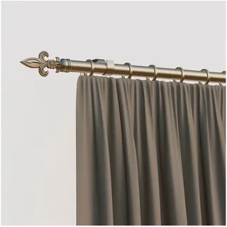 INDEKO Gardinenstange Lucca, Ø 16 mm, 1-läufig, Wunschmaßlänge, mit Bohren, verschraubt, Eisen silberfarben Ø 16 mm x 350 cm