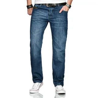 Alessandro Salvarini Comfort-fit-Jeans »A. Salvarini Marco Designer Herren Jeans Hose Basic Stretch Jeanshose Comfort Fit«, blau