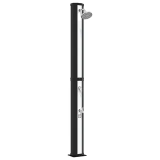 Solardusche mit Duschkopf und Wasserhahn 40 L - Schwarz