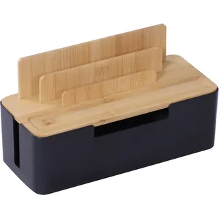 Relaxdays Kabelbox 33 x 13,5 x 11,5 cm 1-tlg. schwarz