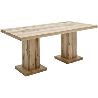 Landscape Esstisch , Wildeiche , Holz , Eiche , massiv , rechteckig , Säule , 90x76x180 cm , Holzmöbel, Holztische, Esstische Holz, Massivholztische
