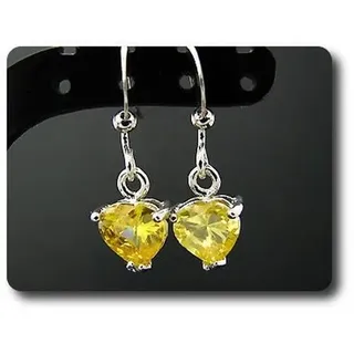 Mineralien und Steine Précieuses. Ohrringe Topas Gelb 2x7 MM Teilvergoldet