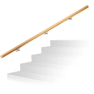 Relaxdays Handlauf 200 cm Holz Buche